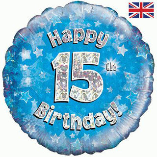 Age 15 Sparkle/ Coloured 18" Foil Balloon