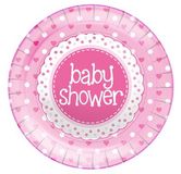Baby Shower Pink Plates 8pkt