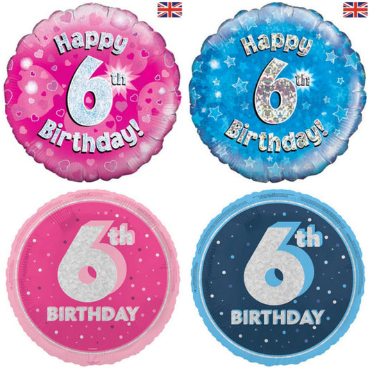 Age 6 Sparkle/ Glitz 18" Foil Balloon