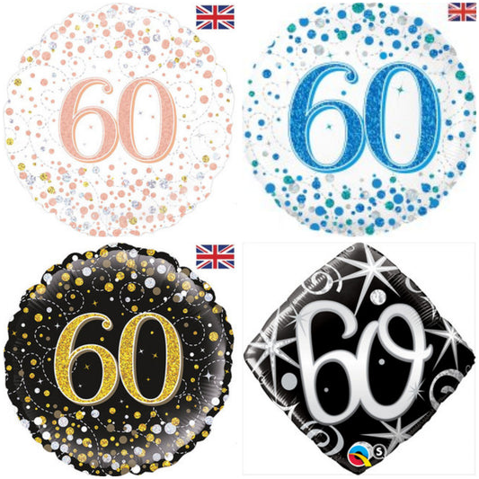 Age 60 Sparkling Fizz/ Diamond 18" Foil Balloon