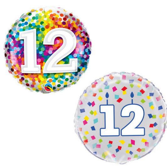 Age 12 Coloured 18" Foil Balloon