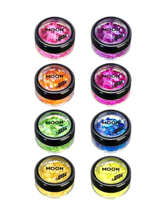 Moon Creations Face and Body Glitter Neon UV Chunky Pot