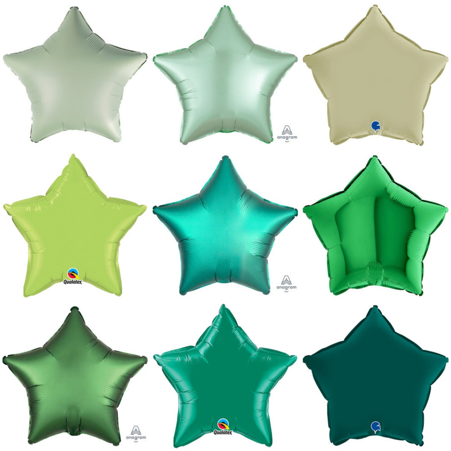 Plain Green Star 20" Balloon