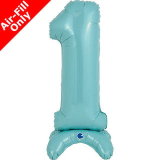 Airfilled Stand-up 25'' Foil Number Balloon Blue