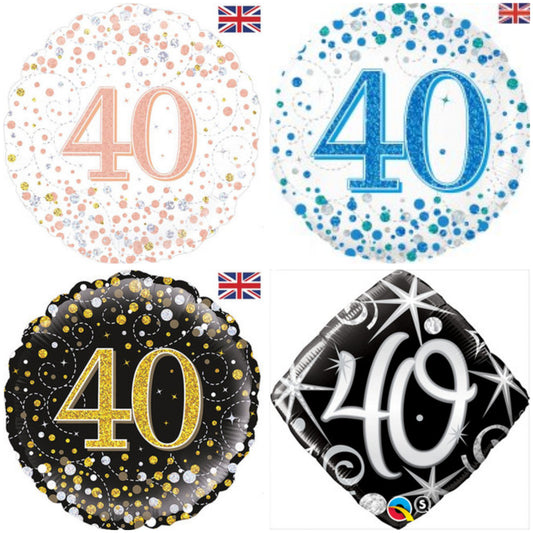 Age 40 Sparkling Fizz/ Diamond 18" Foil Balloon