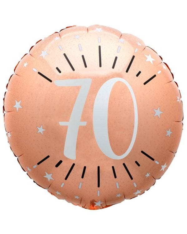 Age 70 Rose and Gold 18" Foil Balloon