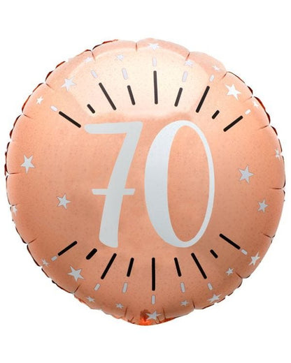 Age 70 Rose and Gold 18" Foil Balloon