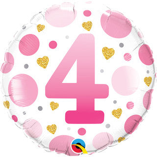 Age 4 Dots 18" Foil Balloon