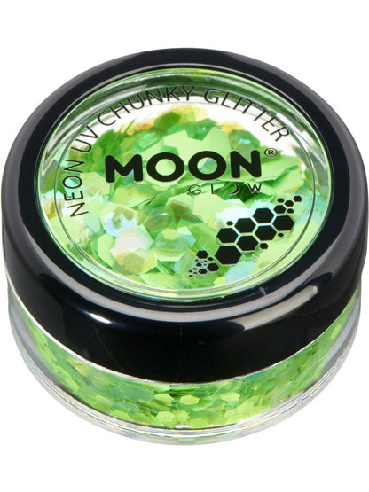 Moon Creations Face and Body Glitter Neon UV Chunky Pot