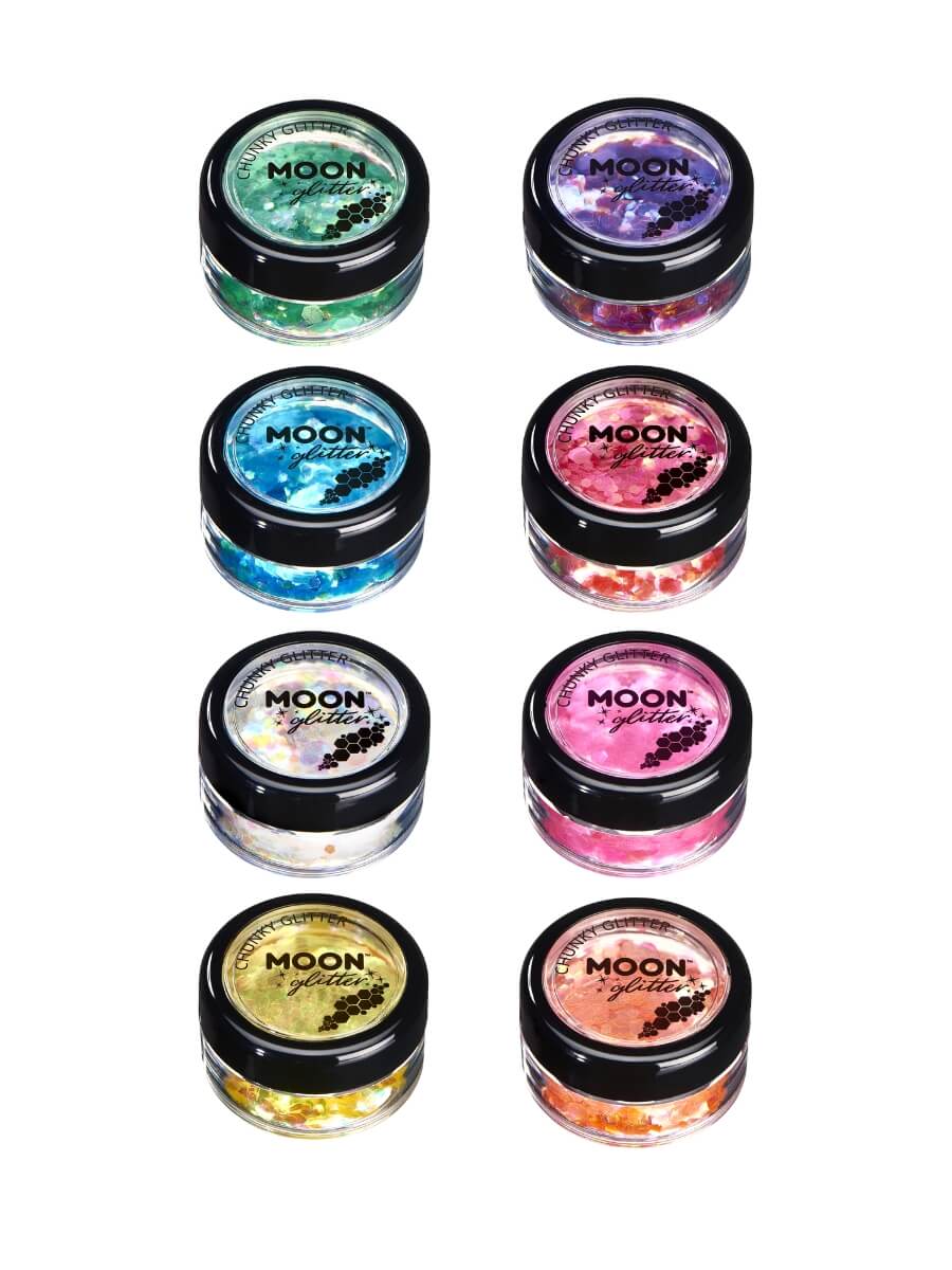 Moon Creations Face and Body Glitter Iridescent Chunky Pot