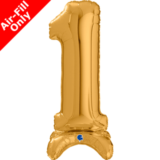 Airfilled Stand-up 25'' Foil Number Balloon Gold