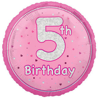 Age 5 Sparkle/ Glitz 18" Foil Balloon