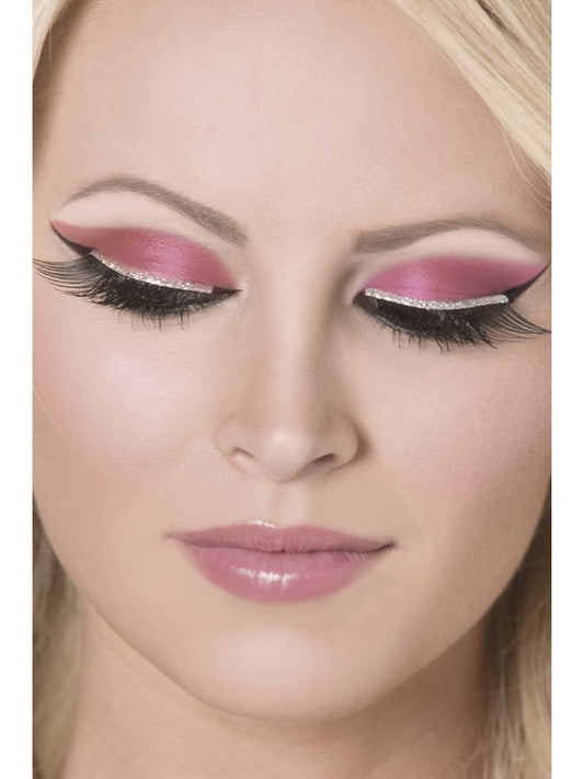 Black With Silver Glitter Eyelashes