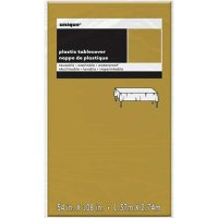 Gold Plastic Rectangle Tablecloth