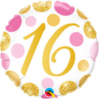 Age 16 Glitter/ Purple 18" Foil Balloon