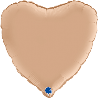 Plain Heart Beige/ Brown/ Black 18" Balloon