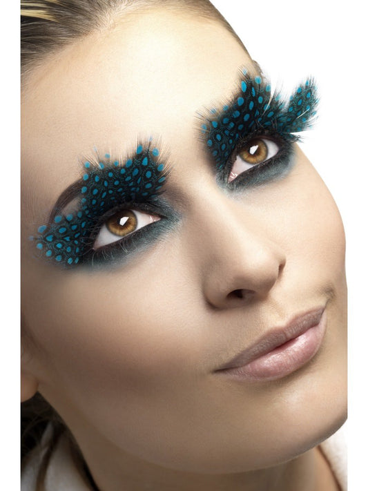 Large Feather Aqua Dots Eyelashes