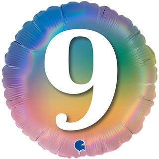 Age 9 Coloured 18" Foil Balloon