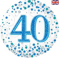 Age 40 Sparkling Fizz/ Diamond 18" Foil Balloon