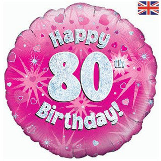 Age 80 Sparkle/ Dotted Glitz 18" Foil Balloon