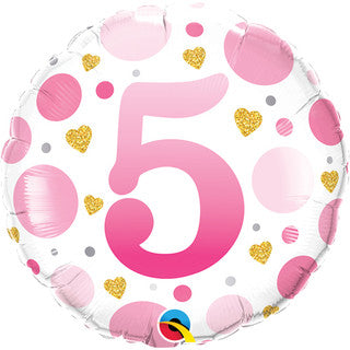 Age 5 Dots 18" Foil Balloon