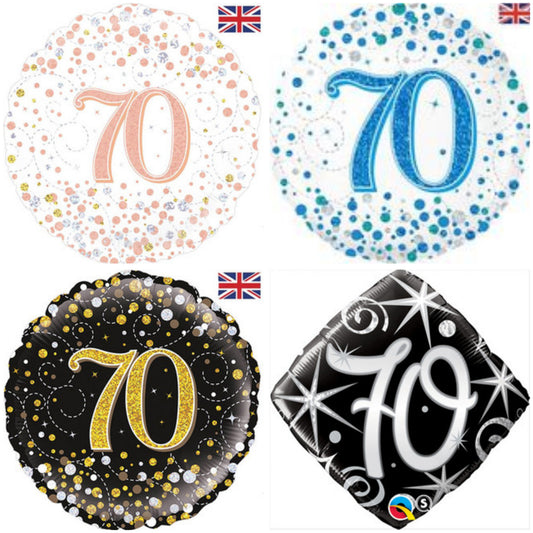 Age 70 Sparkling Fizz/ Diamond 18" Foil Balloon