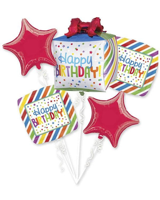 Happy Birthday Bright Foil Balloon Bouquet