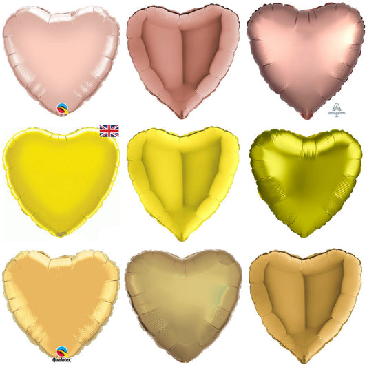 Plain Heart Yellow/ Gold/ Rose 18" Balloon