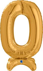 Airfilled Stand-up 25'' Foil Number Balloon Gold