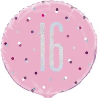 Age 16 Dotted Glitz 18" Foil Balloon