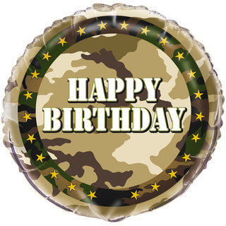 Birthday Camouflage 18" Balloon