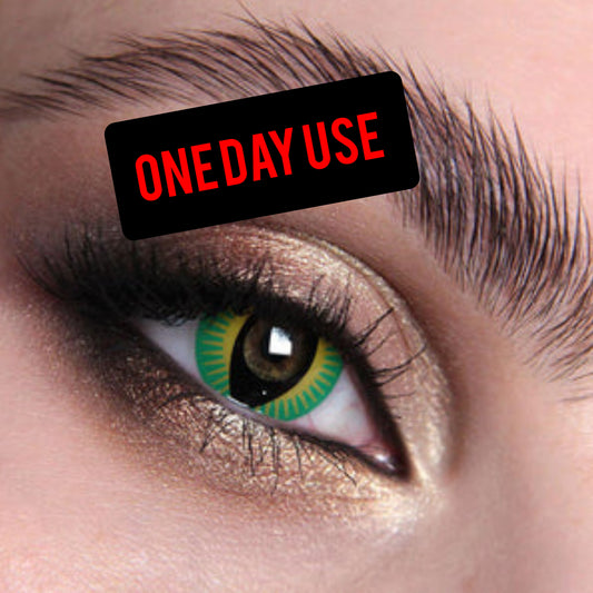 Mesmereyez Green Dragon Contact Lenses- One Day Use