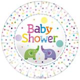 Baby Shower Coloured Elephants Plates 8pkt