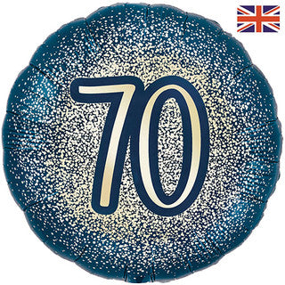 Age 70 Glitter/ Purple 18" Foil Balloon