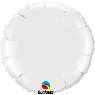 Plain Round White/ Silver 18" Balloon