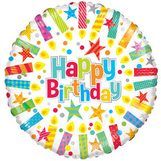 Happy Birthday Candles 18" Foil Balloon