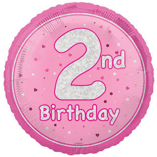 Age 2 Sparkle/ Glitz 18" Foil Balloon