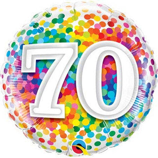 Age 70 Coloured 18" Foil Balloon