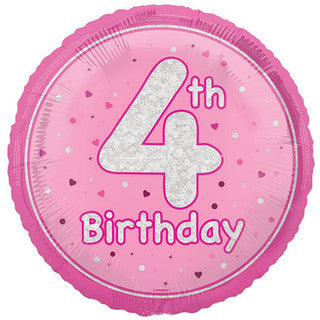 Age 4 Sparkle/ Glitz 18" Foil Balloon