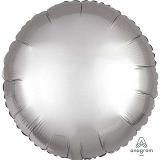 Plain Round White/ Silver 18" Balloon