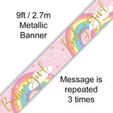 Baby Girl Rainbow Banner