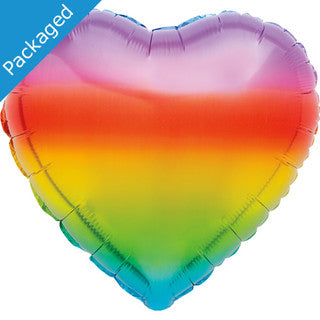 Rainbow Ombre Heart 18" Foil Balloon