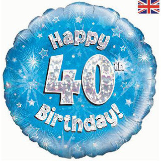 Age 40 Sparkle/ Stars 18" Foil Balloon