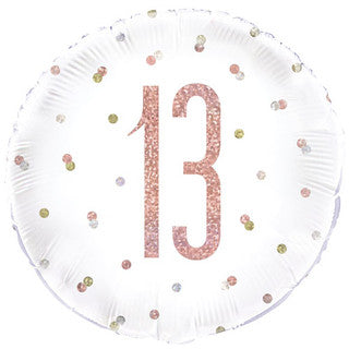 Age 13 Dotted Glitz 18" Foil Balloon