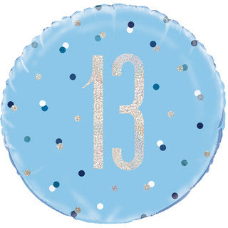 Age 13 Dotted Glitz 18" Foil Balloon