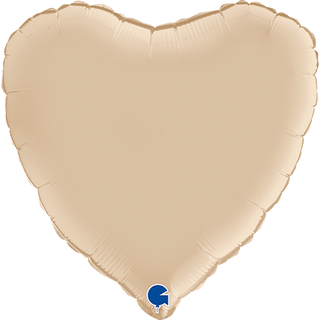 Plain Heart Beige/ Brown/ Black 18" Balloon