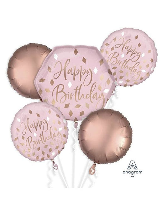 Happy Birthday Pink Foil Balloon Bouquet