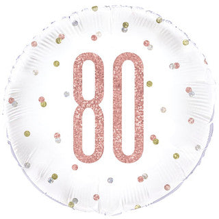 Age 80 Rose and Gold 18" Foil Balloon