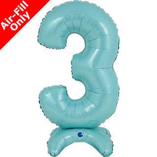 Airfilled Stand-up 25'' Foil Number Balloon Blue
