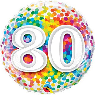 Age 80 Coloured 18" Foil Balloon